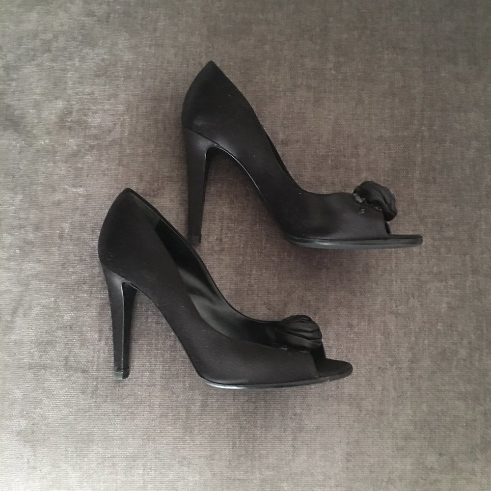 Moschino Black Satin High Heels